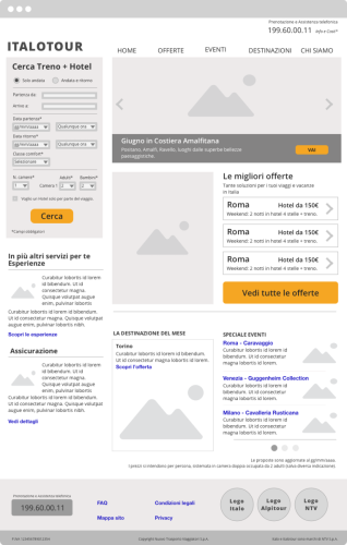 Wireframe Italotour Home